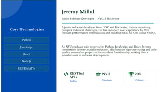 Jeremy Millul - A Junior Software Developer From NYC | PDF