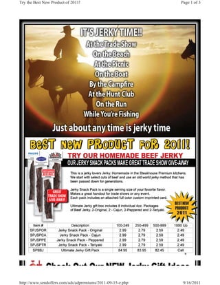 Try the Best New Product of 2011!                           Page 1 of 3




http://www.sendoffers.com/ads/adpremiums/2011-09-15-e.php    9/16/2011
 