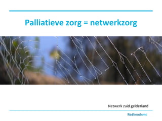 Palliatieve zorg = netwerkzorg
Netwerk zuid gelderland
 