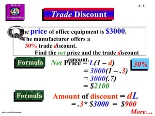 Trades Math Formulas business mathematics. Mathematic of merchandising | PPT