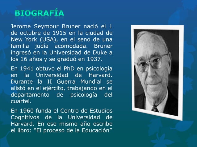Biografia de Jerome Bruner por Verónica Tarapues | PPT