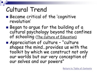The theories of Jerome Bruner and their impact on the Education of ...