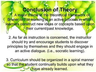 Jerome bruner’s theory of learning | PPTX
