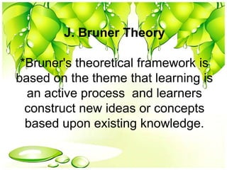 Jerome bruner’s theory of learning | PPTX