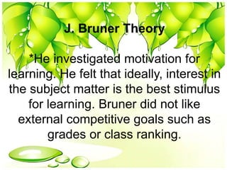 Jerome bruner’s theory of learning | PPTX