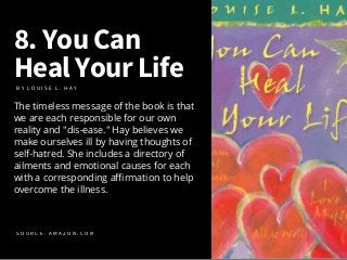 8.You Can
Heal Your Life
The timeless message of the book is that
we are each responsible for our own
reality and "dis-eas...