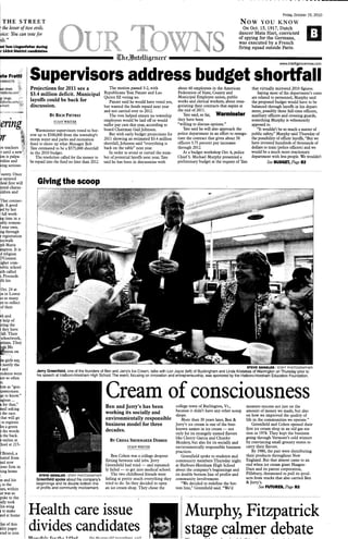Jerry greenfield  intelligencer our town 10-15-10
