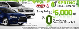 Spring Sales Event at Jerry's Mitsubishi in Baltimore, Maryland