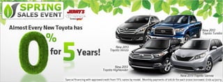 Spring Sales Event at Jerrys Toyota in Baltimore, Maryland