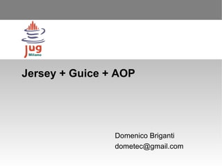 Jersey + Guice + AOP




                Domenico Briganti
                dometec@gmail.com
 