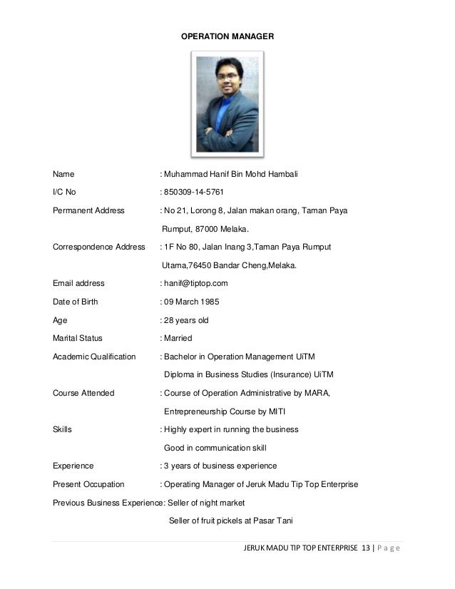 ENT300 Business Proposal Jeruk madu tip top
