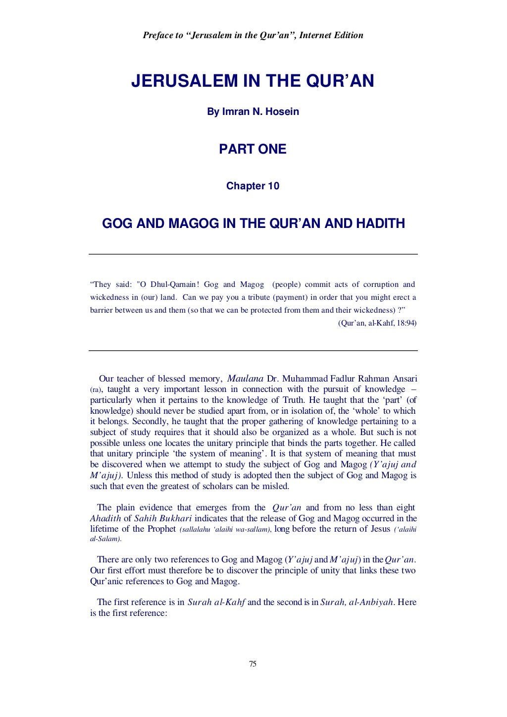 Jerusalem in the Quran