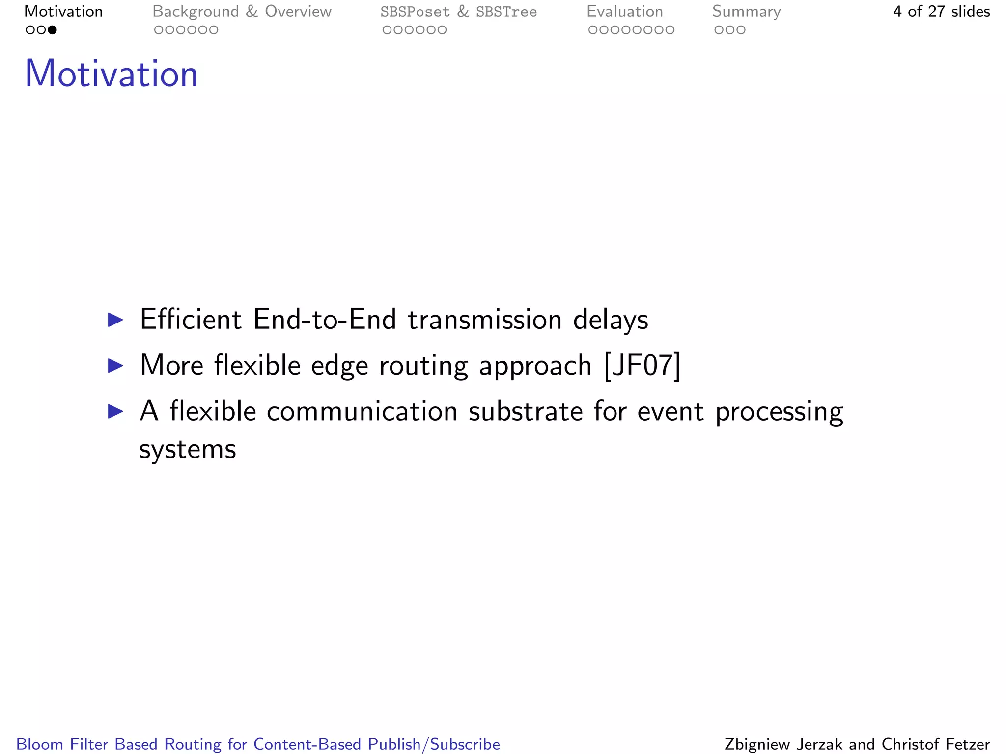 Bloom Filter Based Routing for Content-Based Publish/Subscribe | PPT