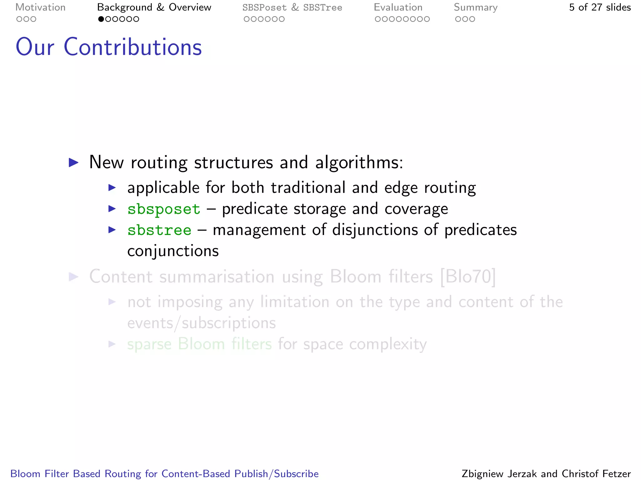 Bloom Filter Based Routing for Content-Based Publish/Subscribe | PPT