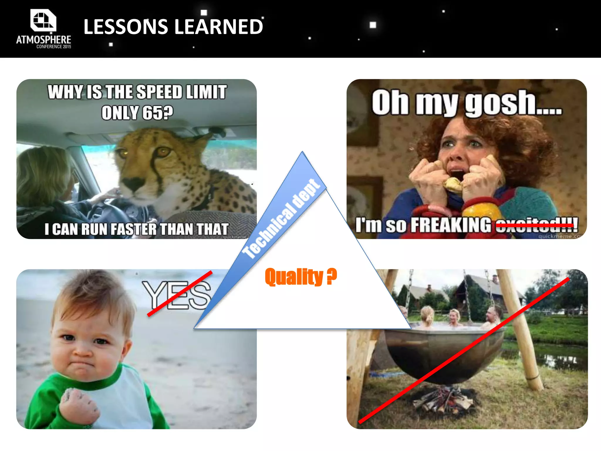 LESSONS LEARNED
Quality ?
 