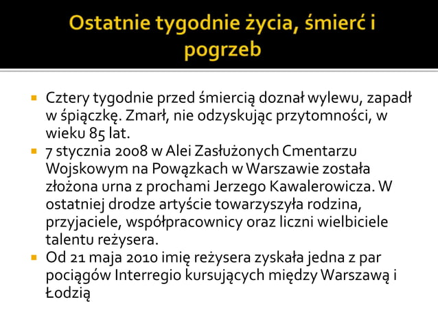 Jerzy kawalerowicz PPT