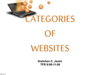 CATEGORIES
OF
WEBSITES
Gretchen C. Jesim
TFR 9:00-11:00
 
