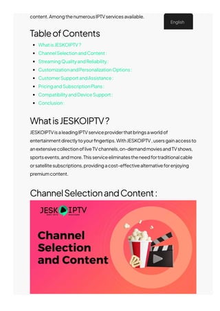 IPTV Service Provider | PDF
