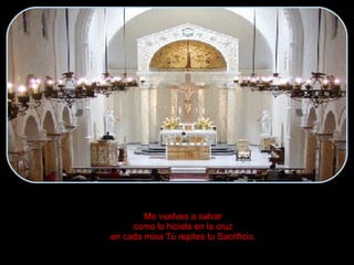 Me vuelves a salvar como lo hiciste en la cruz en cada misa Tú repites tu Sacrificio. 