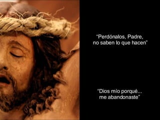 “ Perdónalos, Padre,  no saben lo que hacen” “ Dios mío porqué...  me abandonaste”  
