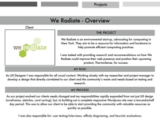 Projects
Conde Nast Entertainment - The Scene Native iOS App
Sketch 3 InVision Drop BoxUserTesting.com
User Interview Results White Board User Flows Rough Wireframe Sketches Rough Wireframe Sketches
 