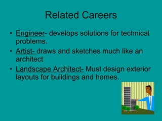 Related Careers <ul><li>Engineer - develops solutions for technical problems. </li></ul><ul><li>Artist-  draws and sketche...