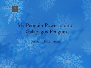 My Penguin Power point:   Galapagos  Penguin Jessica Horenstein 