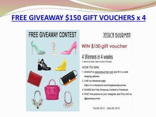FREE GIVEAWAY $150 GIFT VOUCHERS x 4
 