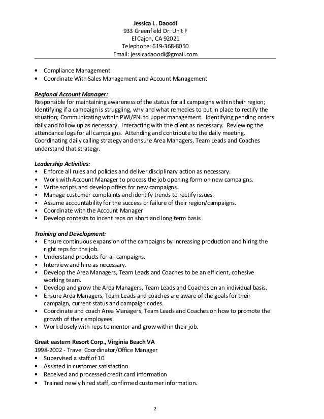 resume account manager