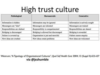 High trust culture
via @jezhumble
 
