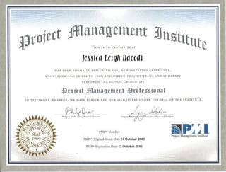 Jessicas Pmi Certificate 2003