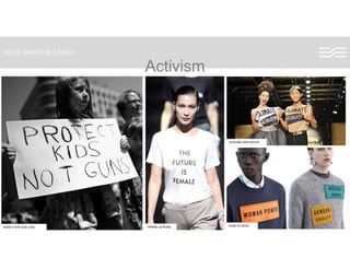 SUITE CREATIVE STUDIO
ActivismActivism
PRABAL GURUNG ACNE STUDIOS
VIVIENNE WESTWOOD
MARCH FOR OUR LIVES
 