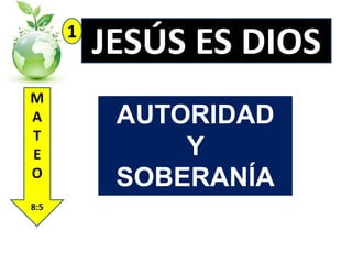 1
M
A
T
E
O
8:5

JESÚS ES DIOS
AUTORIDAD
Y
SOBERANÍA

 