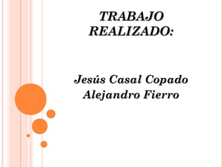 TRABAJO
REALIZADO:

Jesús Casal Copado
Alejandro Fierro

 