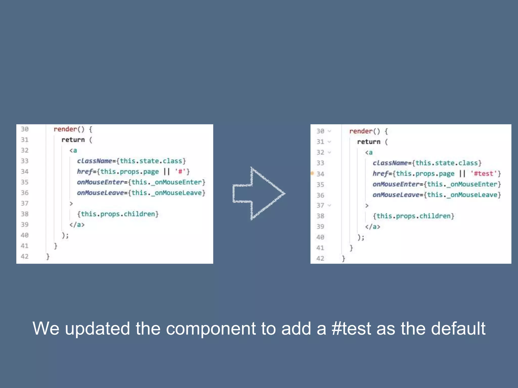We updated the component to add a #test as the default
 