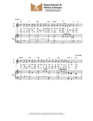 M a t e r i a l e l a b o r a d o p o r e l D e p a r ta m e n to d e M ú s i c a L i tú r g i c a
c o m o s u b s i d i o p a r a l a a c c i ó n p a s t o r a l l i tú r g i c a y m u s i c a l d e M é x i c o
 