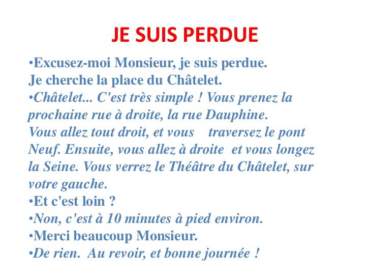 Je suis perdue
