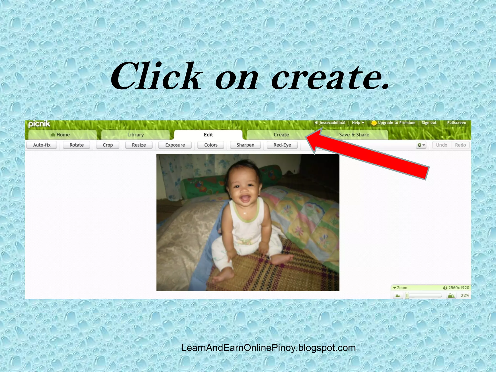 Click on create.




    LearnAndEarnOnlinePinoy.blogspot.com
 