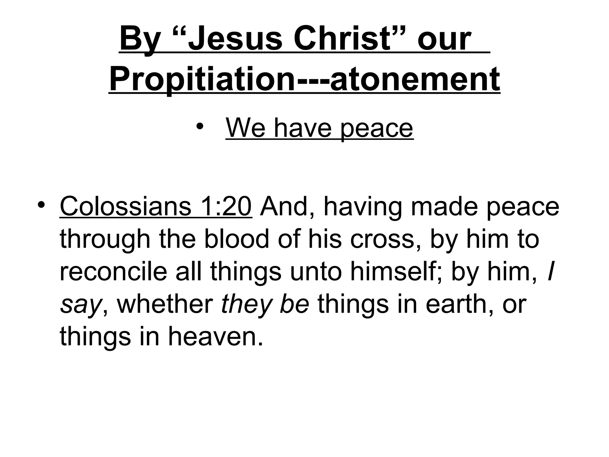 Jesus Christ our propitiation | PPT