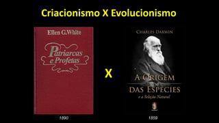 Criacionismo X Evolucionismo
X
1890 1859
 