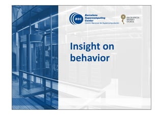 Insight on
behavior
 