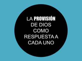 LA PROVISIÓN
DE DIOS
COMO
RESPUESTA A
CADA UNO
 