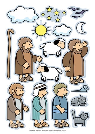 Tiny Bible Treasures: Jesus’Little Lambs. Flannelgraph. Page 2
 