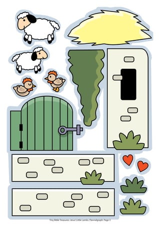 Tiny Bible Treasures: Jesus’Little Lambs. Flannelgraph. Page 3
 