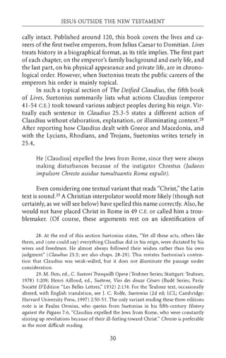 Jesus outside the new testament; an introduction to the ancient ...