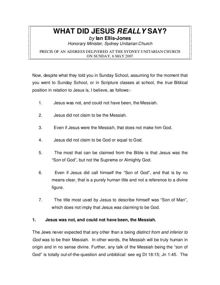 WHAT DID JESUS REALLY SAY?