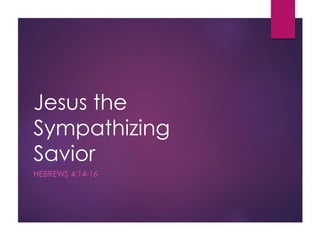 Jesus the
Sympathizing
Savior
HEBREWS 4:14-16