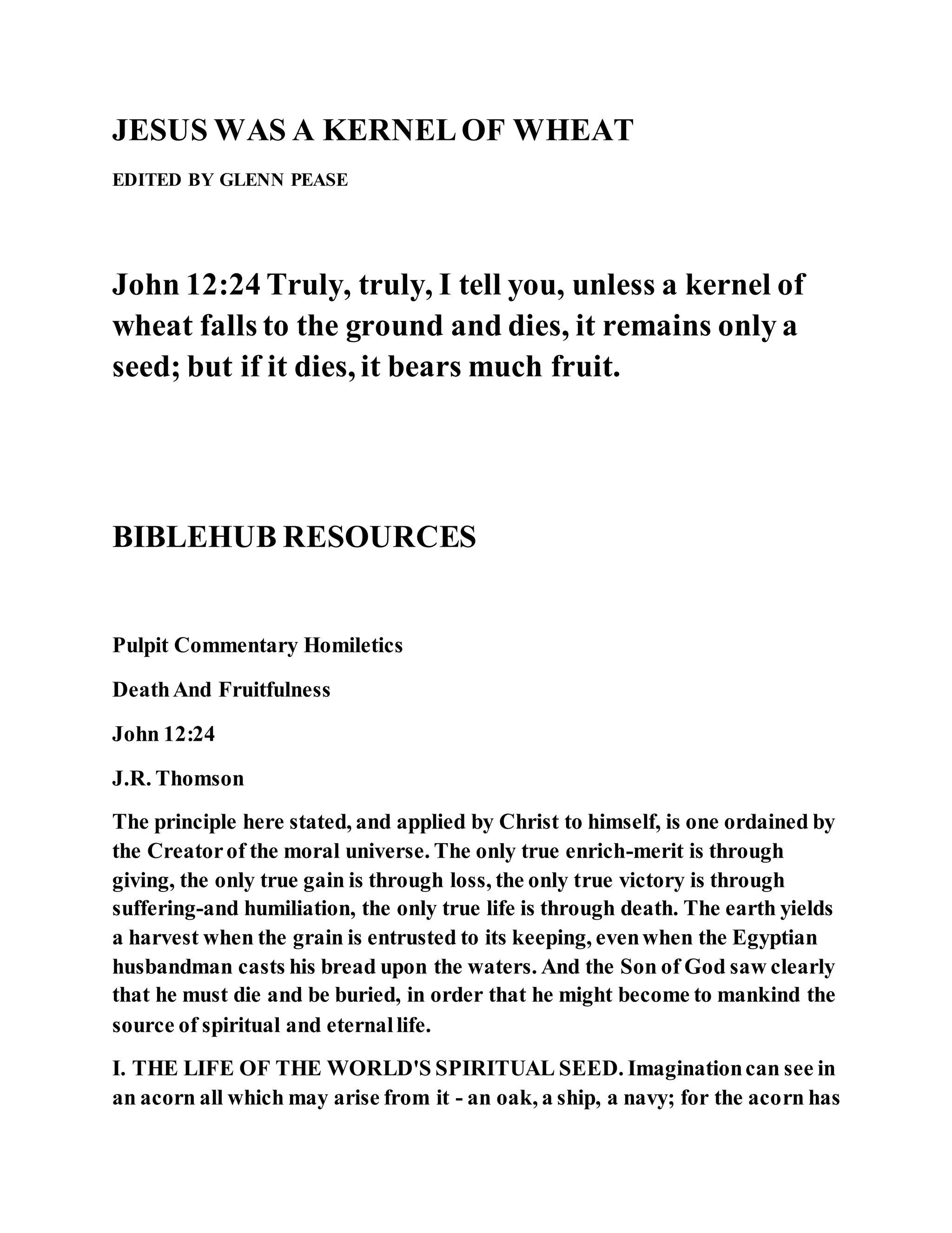 Jesus was a kernel of wheat pdf