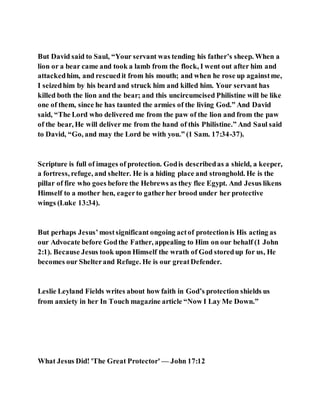 Jesus was and is our protector