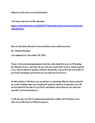 Jesus was and is our protector